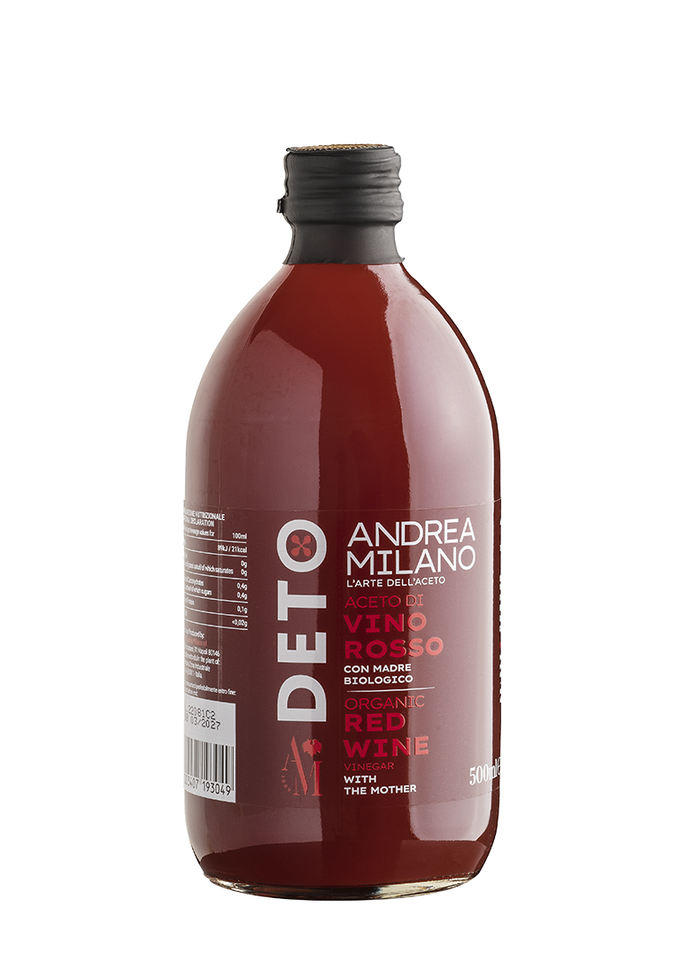 Уксус органический винный красный DETO 6%, Andrea Milano, 500 мл.